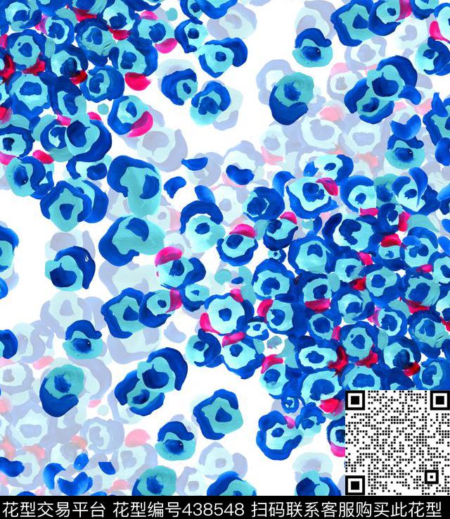 时尚水彩抽象豹纹波点数码印花华亿平台下载（图片编号: 438548） - 瓦栏（Walan）