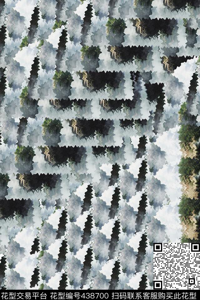 水墨泼墨云鱼鳞数码印花华亿平台下载（图片编号: 438700） - 瓦栏（Walan）