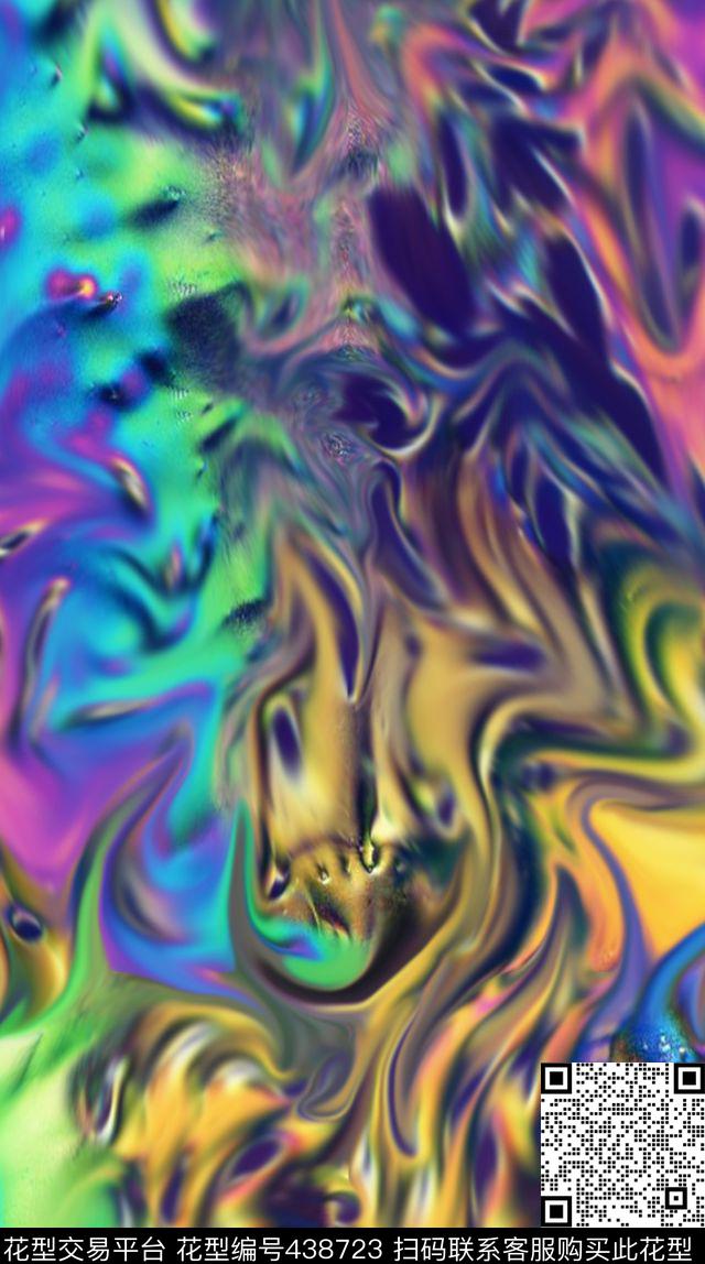 现代海洋幻彩数码印花华亿平台下载（图片编号: 438723） - 瓦栏（Walan）