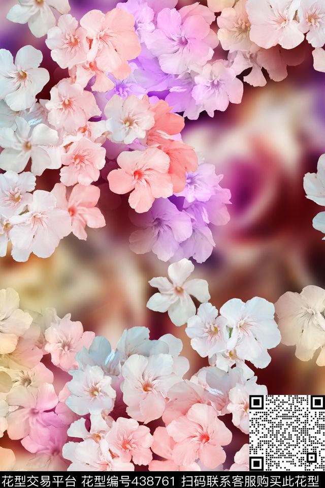 抽象底纹梦幻小花清新田园数码印花华亿平台下载（图片编号: 438761） - 瓦栏（Walan）