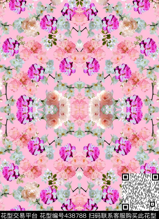 花香华亿平台小清新数码印花华亿平台下载（图片编号: 438788） - 瓦栏（Walan）