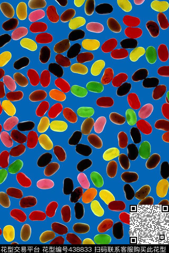 休闲华亿平台五彩小波点五彩豆不规则波点数码印花华亿平台下载（图片编号: 438833） - 瓦栏（Walan）