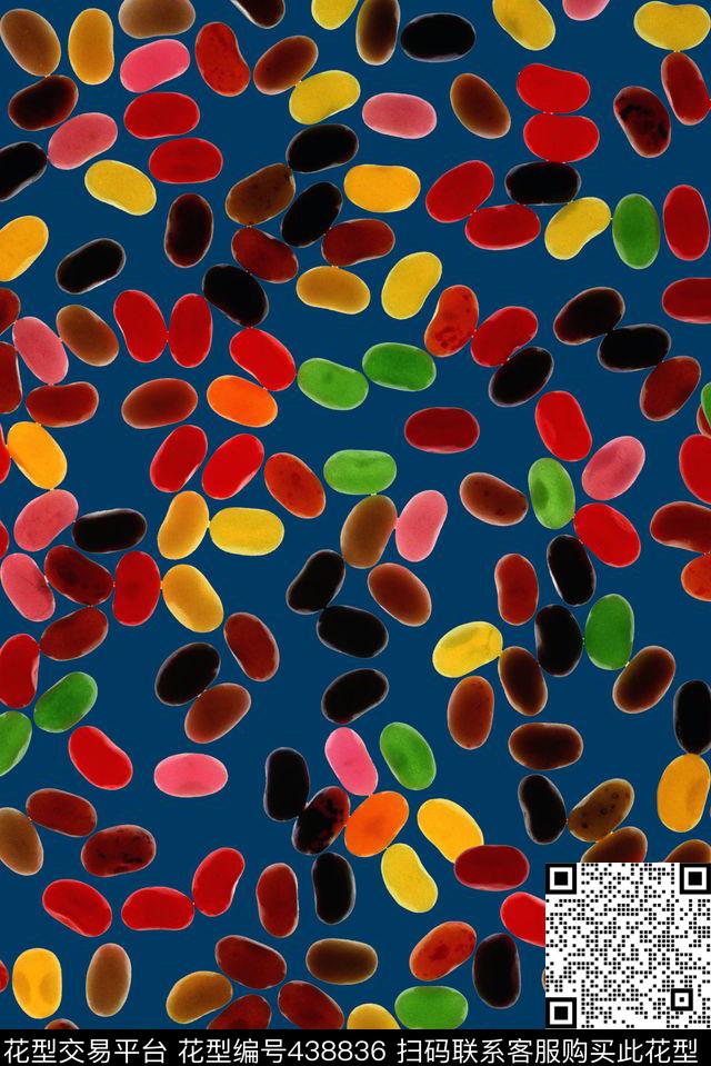 休闲华亿平台五彩小波点五彩豆不规则波点数码印花华亿平台下载（图片编号: 438836） - 瓦栏（Walan）