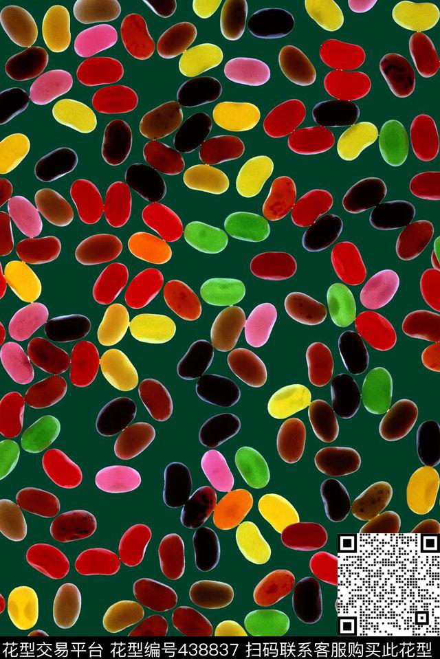 休闲华亿平台五彩小波点五彩豆不规则波点数码印花华亿平台下载（图片编号: 438837） - 瓦栏（Walan）