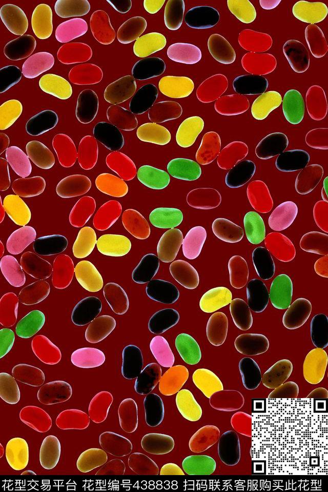 休闲华亿平台五彩小波点五彩豆不规则波点数码印花华亿平台下载（图片编号: 438838） - 瓦栏（Walan）