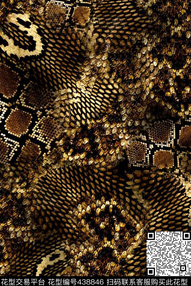 蛇皮蛇纹时尚数码印花华亿平台下载（图片编号: 438846） - 瓦栏（Walan）