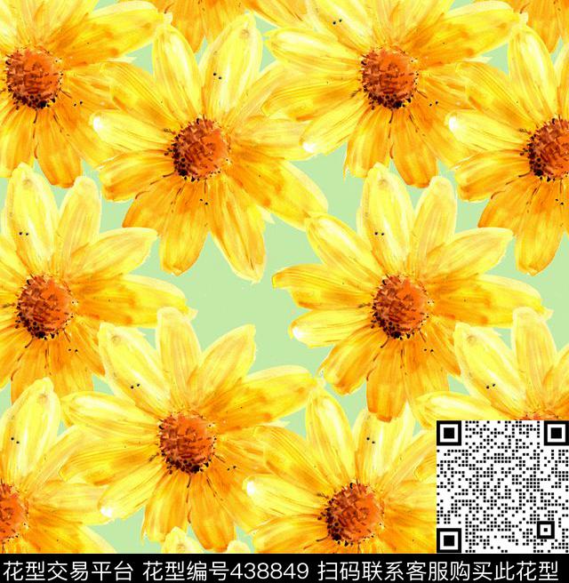 时尚大牌水彩手绘花卉数码印花华亿平台下载（图片编号: 438849） - 瓦栏（Walan）