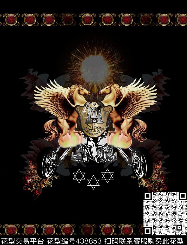 翅膀马希腊神话调数码印花华亿平台下载（图片编号: 438853） - 瓦栏（Walan）