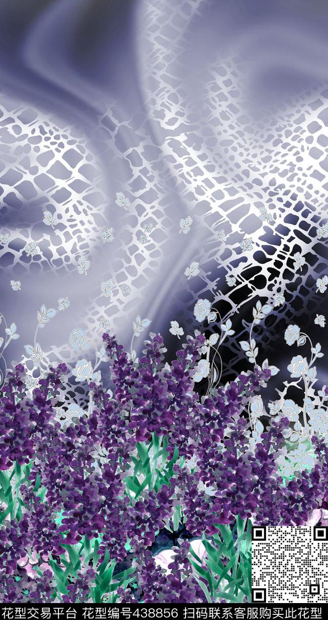 花卉流动女装数码印花华亿平台下载（图片编号: 438856） - 瓦栏（Walan）