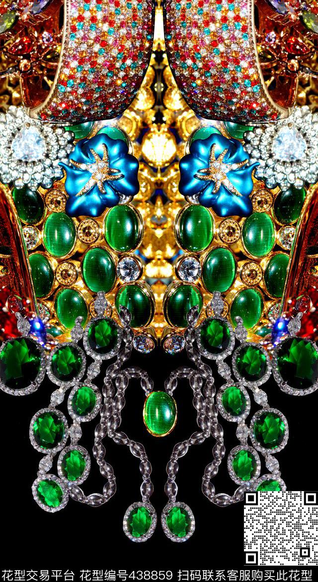 时尚宝石珠宝数码印花华亿平台下载（图片编号: 438859） - 瓦栏（Walan）