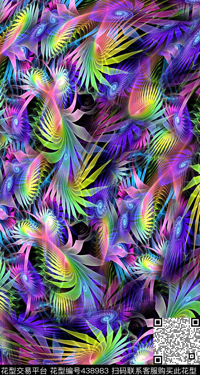 数码华亿平台抽象艺术多彩靓丽抽象华亿平台数码印花华亿平台下载（图片编号: 438983） - 瓦栏（Walan）