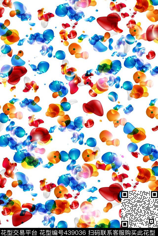 抽象炫彩气泡数码印花华亿平台下载（图片编号: 439036） - 瓦栏（Walan）