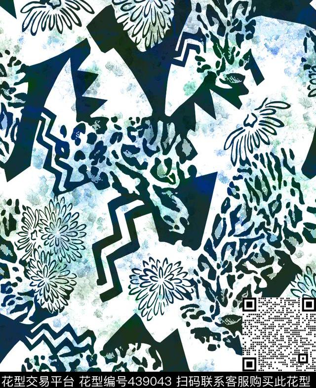 彩绘几何面料数码印花华亿平台下载（图片编号: 439043） - 瓦栏（Walan）