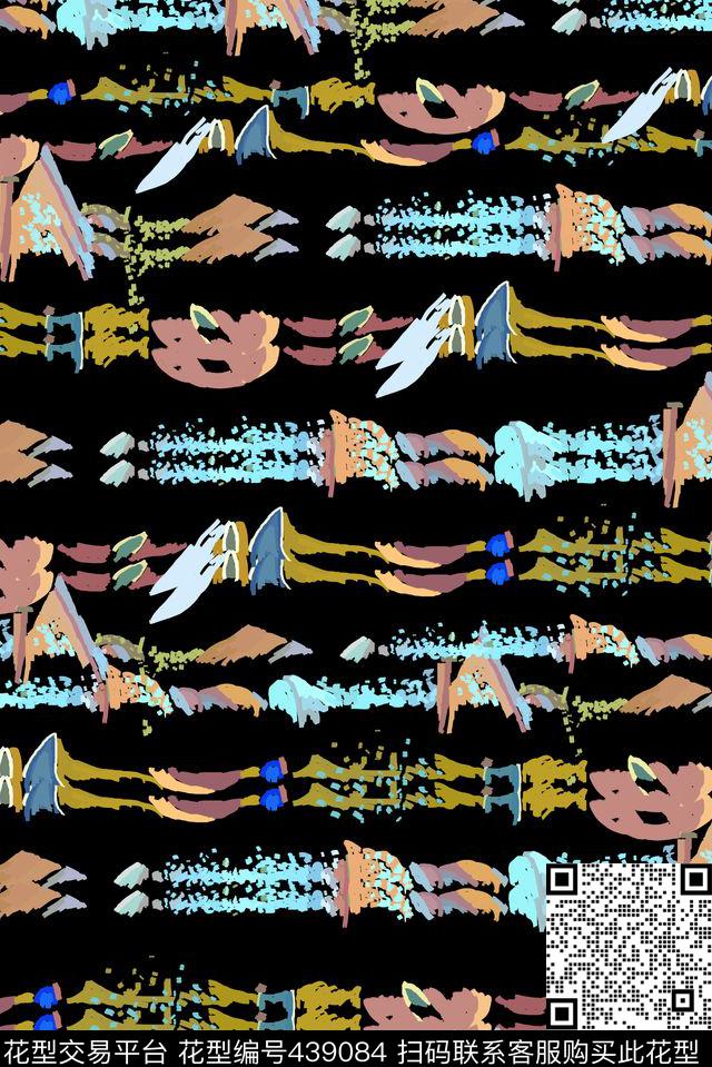 潮流春夏华亿平台手绘数码印花华亿平台下载（图片编号: 439084） - 瓦栏（Walan）