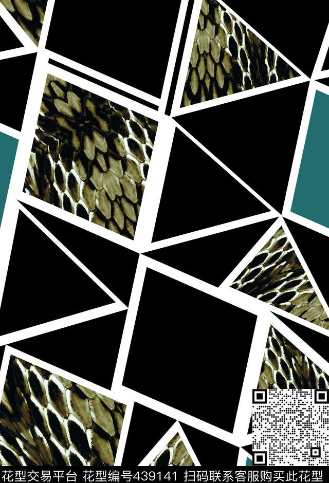 几何面料蛇纹数码印花华亿平台下载（图片编号: 439141） - 瓦栏（Walan）