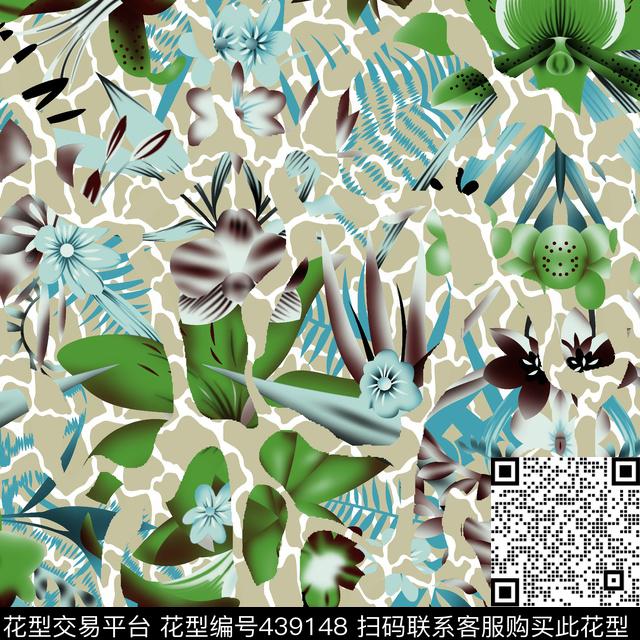 潮流大花大气传统印花华亿平台下载（图片编号: 439148） - 瓦栏（Walan）