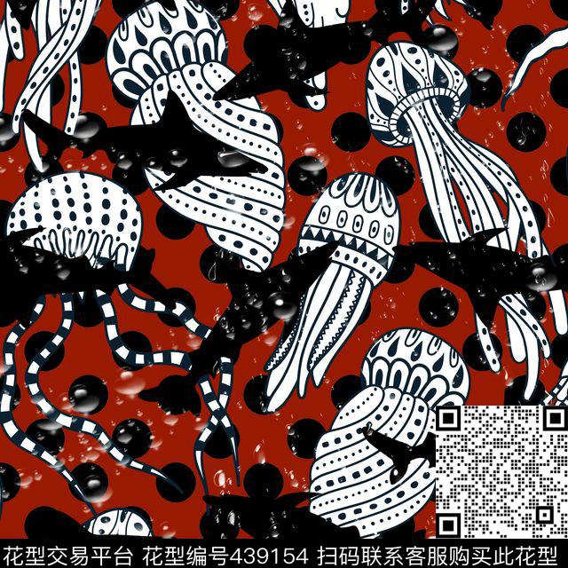 动物黑白波点流行时尚数码印花华亿平台下载（图片编号: 439154） - 瓦栏（Walan）