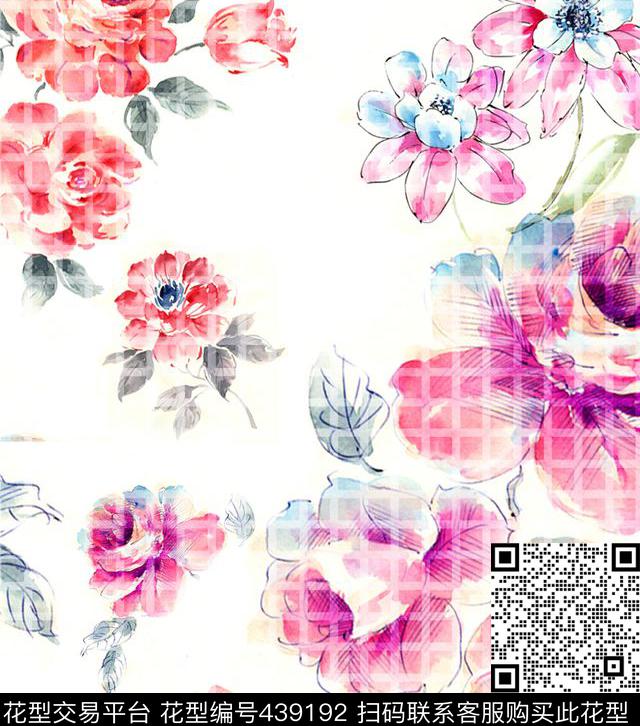 格子花面料数码印花华亿平台下载（图片编号: 439192） - 瓦栏（Walan）
