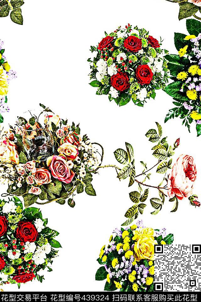 花中情五彩缤纷月中情数码印花华亿平台下载（图片编号: 439324） - 瓦栏（Walan）