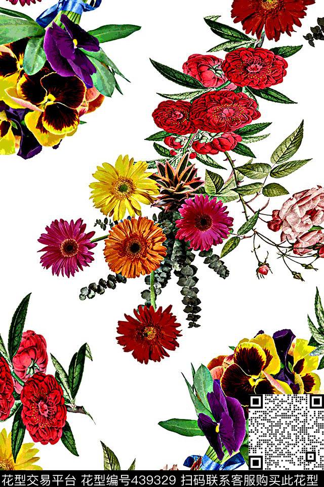 花卉服装田园数码印花华亿平台下载（图片编号: 439329） - 瓦栏（Walan）
