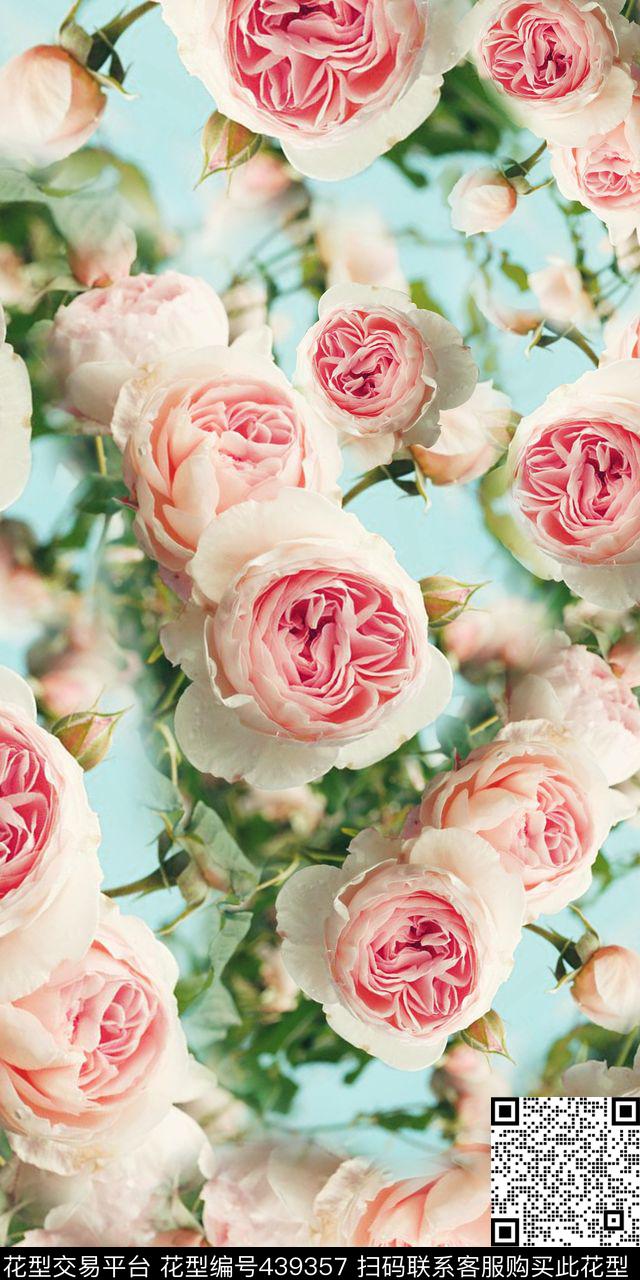 清新清晰花卉时尚数码印花华亿平台下载（图片编号: 439357） - 瓦栏（Walan）