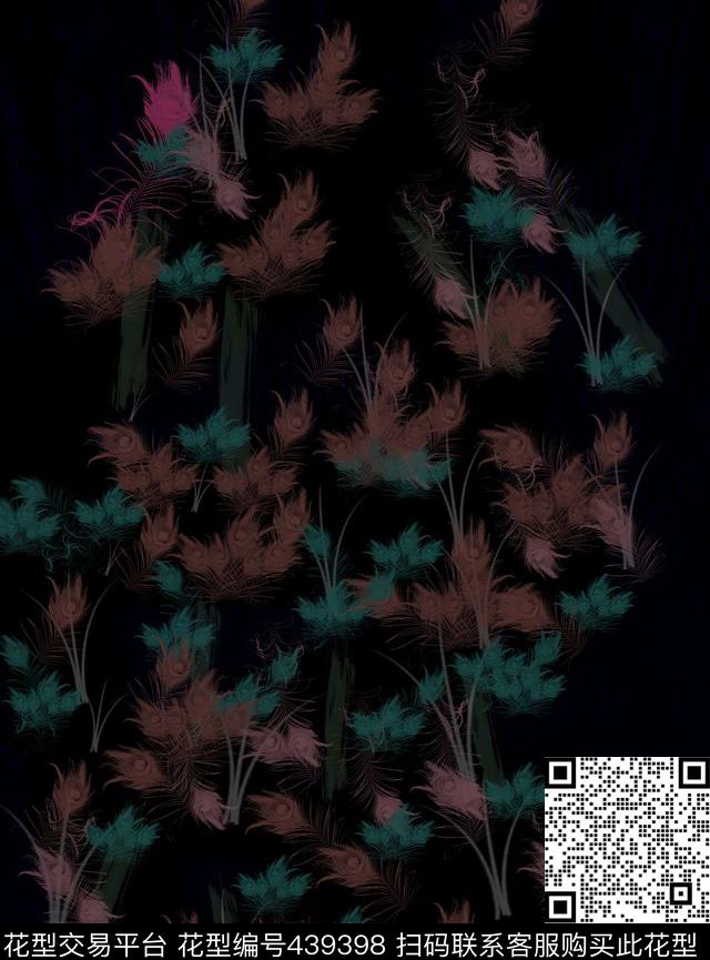 妮可米勒大牌走秀千根羽黑暗森林色调数码印花华亿平台下载（图片编号: 439398） - 瓦栏（Walan）