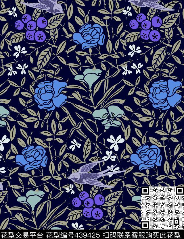 休闲春天花卉数码印花华亿平台下载（图片编号: 439425） - 瓦栏（Walan）