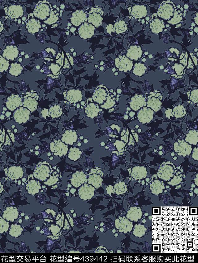 休闲花卉植物数码印花华亿平台下载（图片编号: 439442） - 瓦栏（Walan）