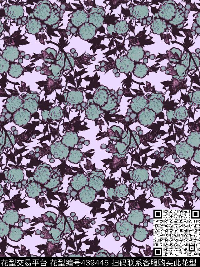休闲花卉植物数码印花华亿平台下载（图片编号: 439445） - 瓦栏（Walan）