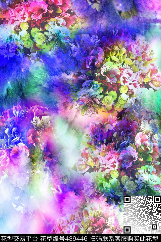 七彩抽象肌理数码印花华亿平台下载（图片编号: 439446） - 瓦栏（Walan）