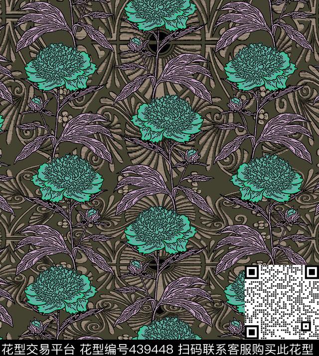 复古花卉刺绣数码印花华亿平台下载（图片编号: 439448） - 瓦栏（Walan）