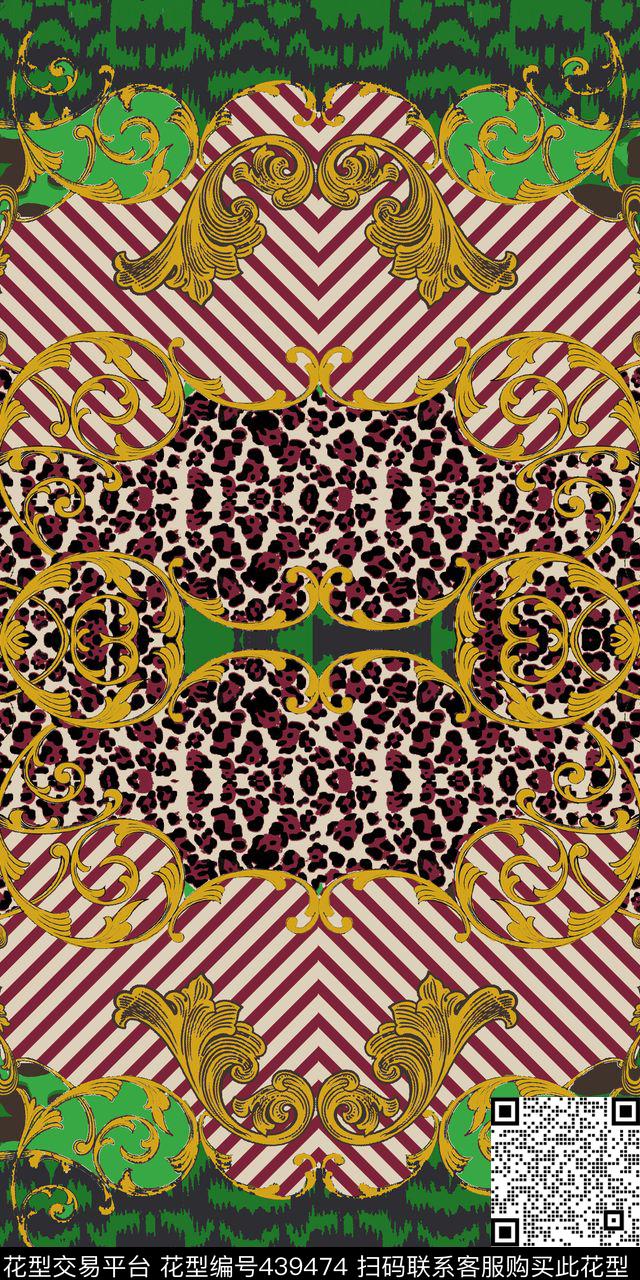 欧式豹纹几何数码印花华亿平台下载（图片编号: 439474） - 瓦栏（Walan）