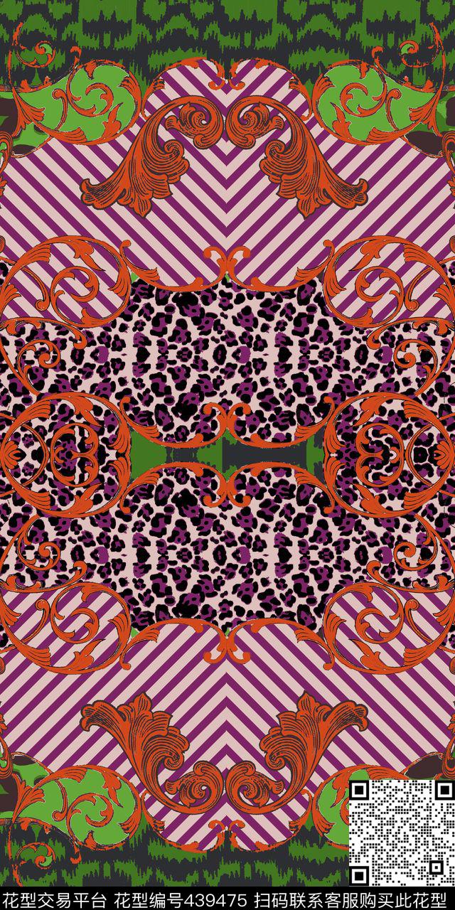 欧式豹纹几何数码印花华亿平台下载（图片编号: 439475） - 瓦栏（Walan）