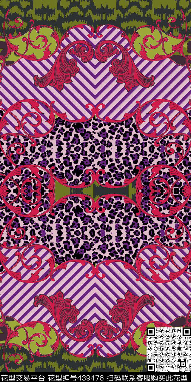 欧式豹纹几何数码印花华亿平台下载（图片编号: 439476） - 瓦栏（Walan）