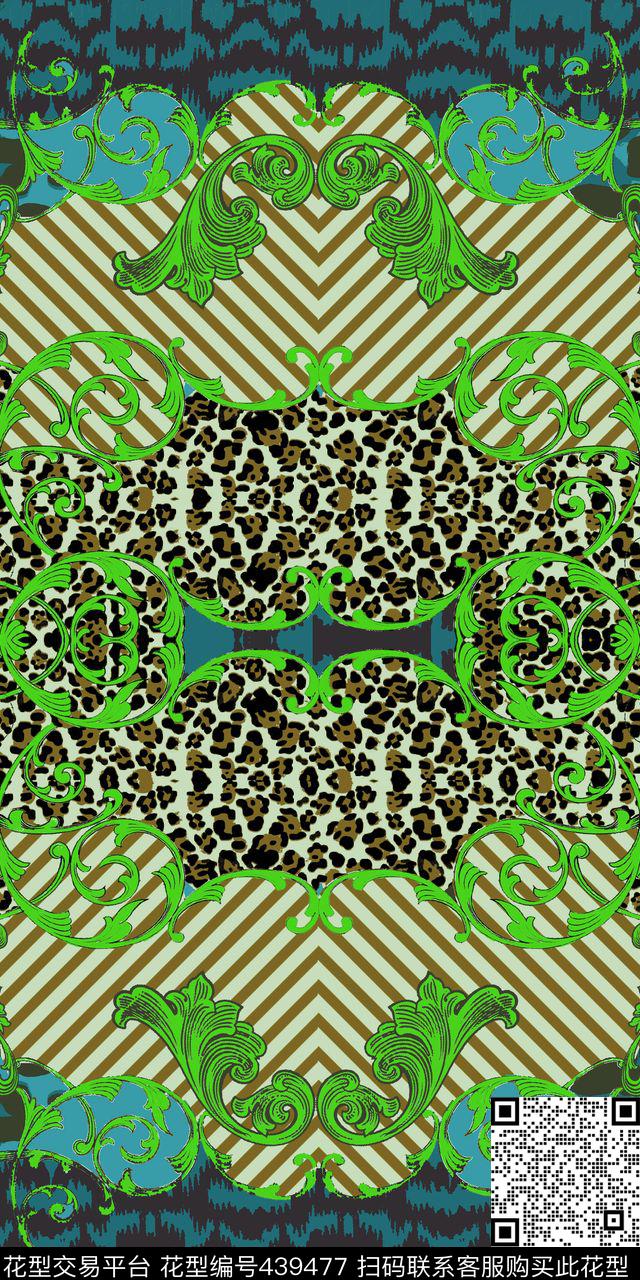 欧式豹纹几何数码印花华亿平台下载（图片编号: 439477） - 瓦栏（Walan）