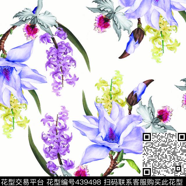 花卉华亿平台植物花朵数码印花华亿平台下载（图片编号: 439498） - 瓦栏（Walan）