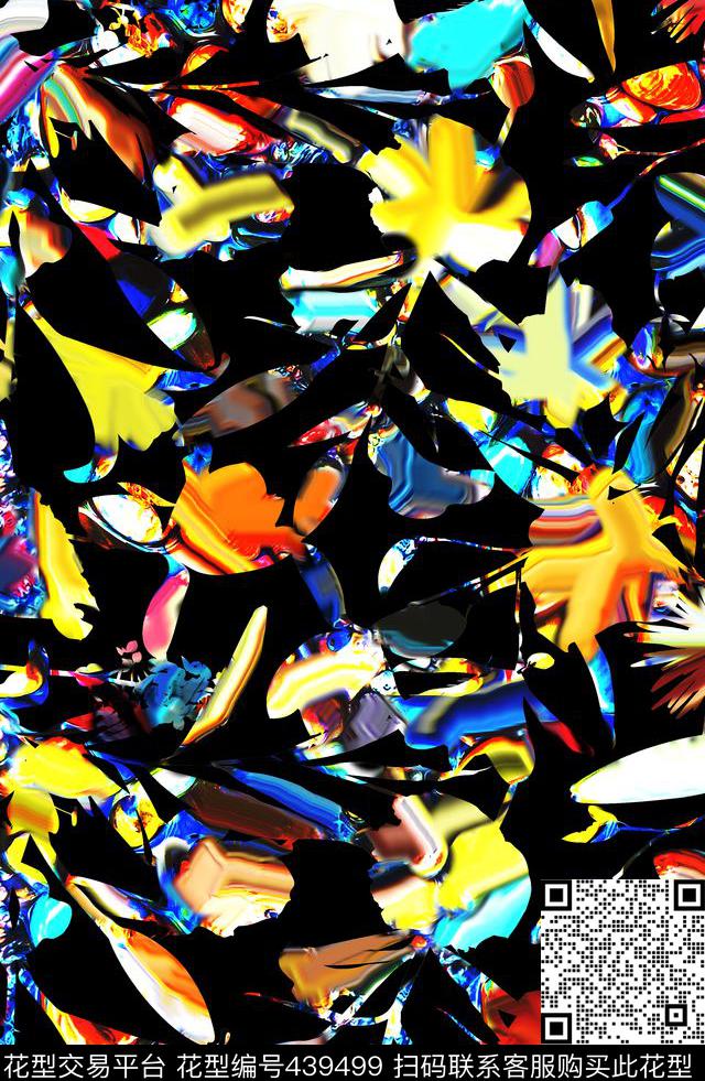 抽象抽象花花数码印花华亿平台下载（图片编号: 439499） - 瓦栏（Walan）