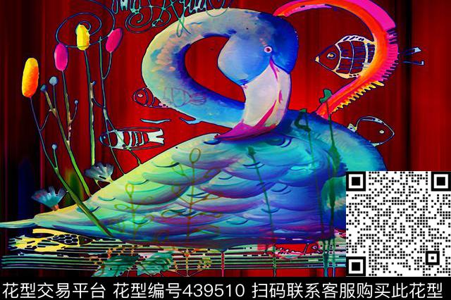 手绘涂鸦线条画数码印花华亿平台下载（图片编号: 439510） - 瓦栏（Walan）