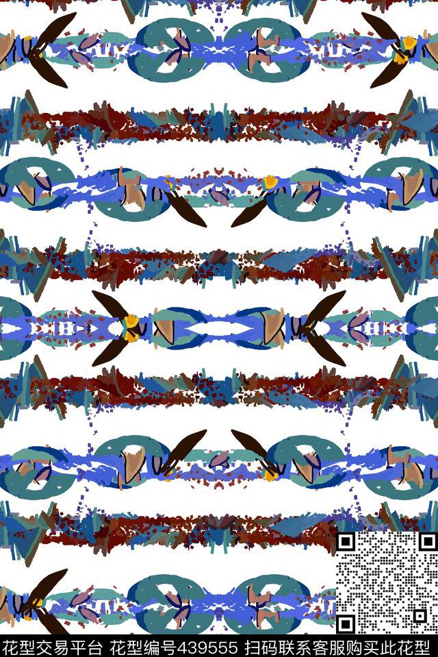 潮流复古手绘数码印花华亿平台下载（图片编号: 439555） - 瓦栏（Walan）