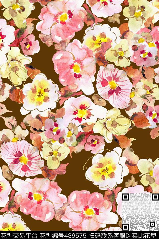 低调内涵复古清新水彩原创手绘数码印花华亿平台下载（图片编号: 439575） - 瓦栏（Walan）