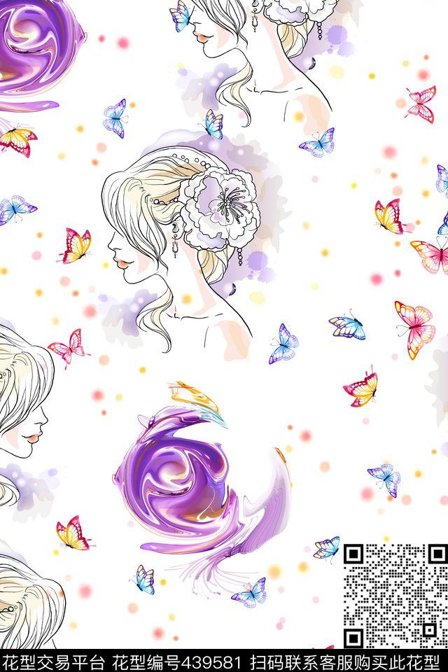 L.D~卡通L.D~手绘香水数码印花华亿平台下载（图片编号: 439581） - 瓦栏（Walan）