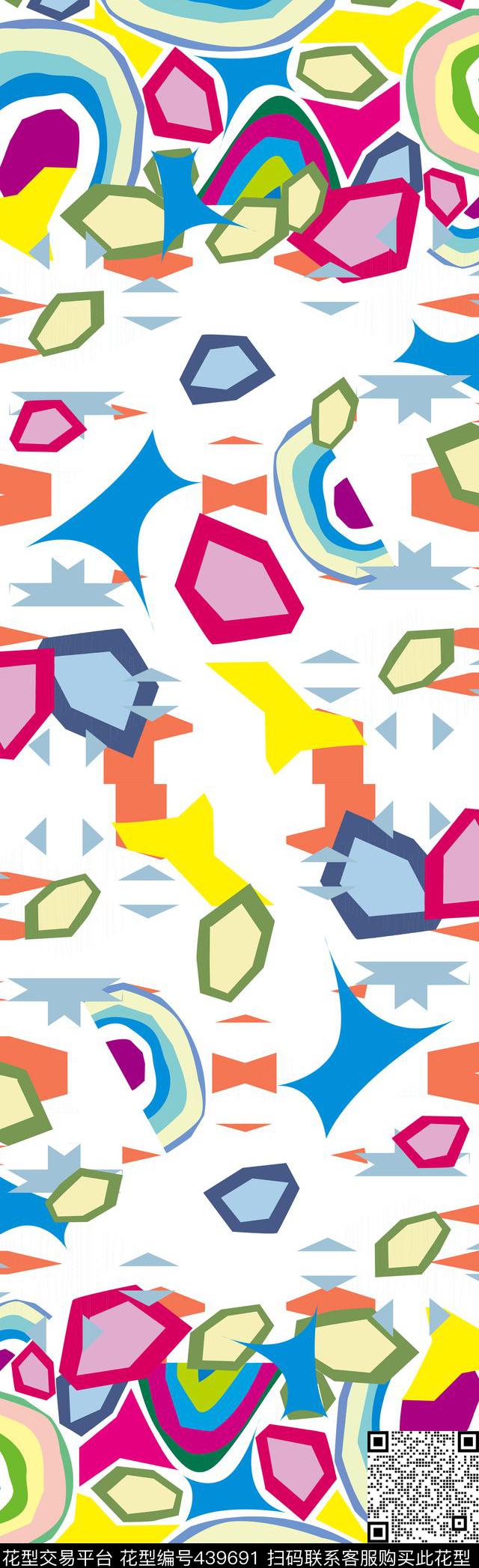 多边形几何趣味传统印花华亿平台下载（图片编号: 439691） - 瓦栏（Walan）