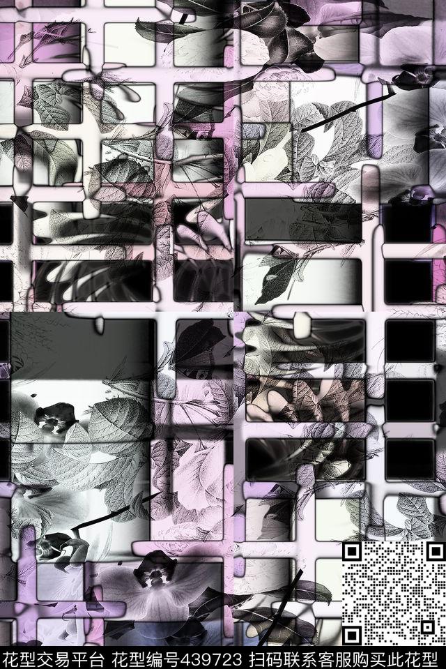 几何抽象大牌数码印花华亿平台下载（图片编号: 439723） - 瓦栏（Walan）