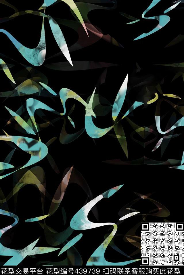 水浪波荧光神秘数码印花华亿平台下载（图片编号: 439739） - 瓦栏（Walan）