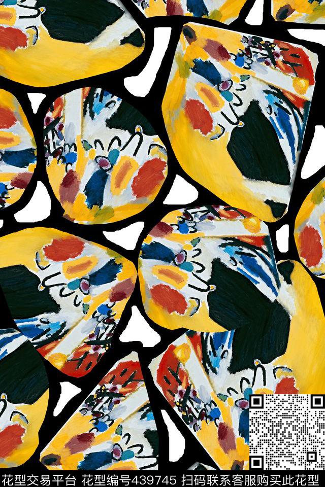 抽象图案康定斯基油画女装秋冬数码印花华亿平台下载（图片编号: 439745） - 瓦栏（Walan）