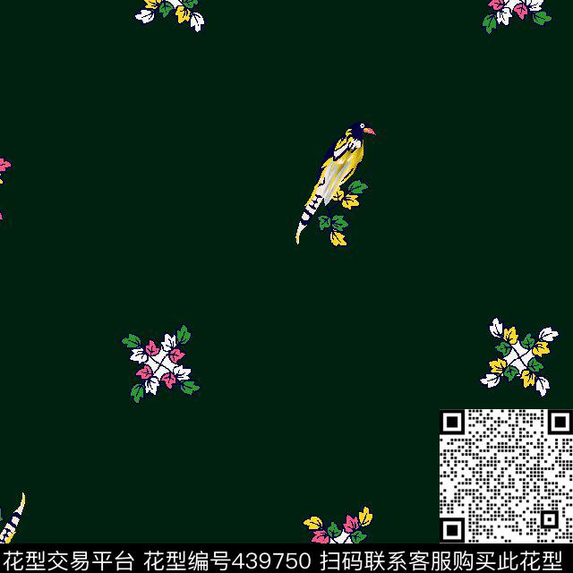 男装衬衫小碎花花鸟组合传统印花华亿平台下载（图片编号: 439750） - 瓦栏（Walan）
