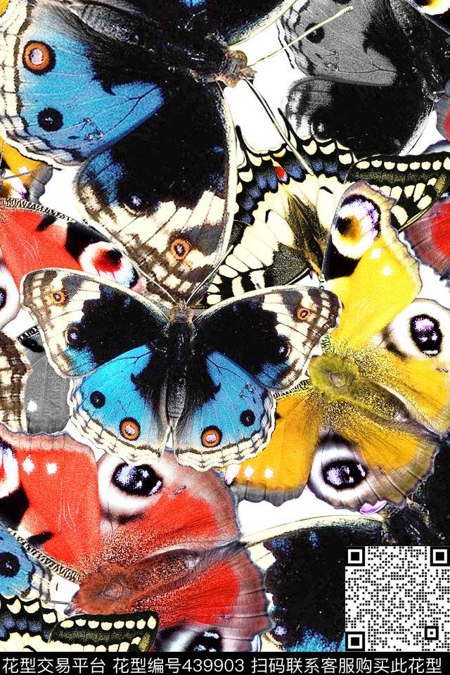 蝴蝶年轻真丝数码印花华亿平台下载（图片编号: 439903） - 瓦栏（Walan）