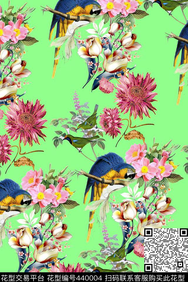 风信子花卉玫瑰数码印花华亿平台下载（图片编号: 440004） - 瓦栏（Walan）