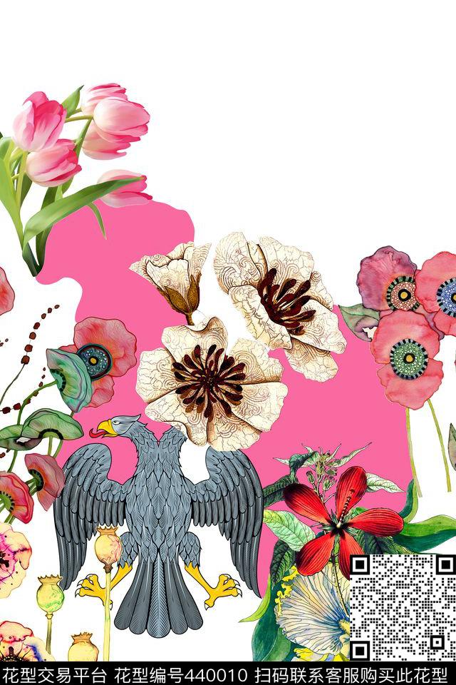 定位花卉鸟数码印花华亿平台下载（图片编号: 440010） - 瓦栏（Walan）