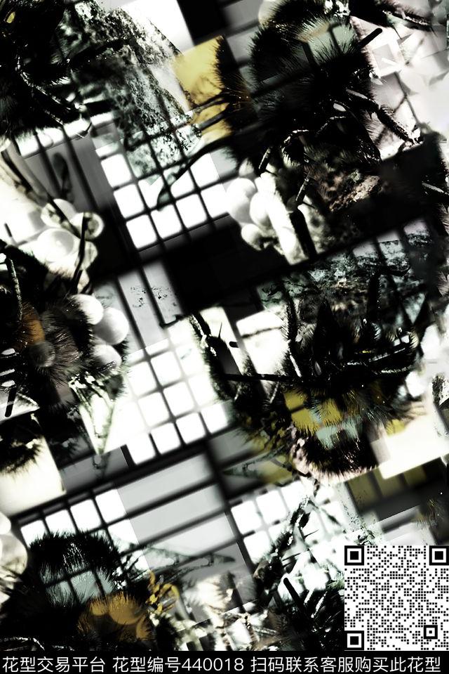 方框白色酷神数码印花华亿平台下载（图片编号: 440018） - 瓦栏（Walan）